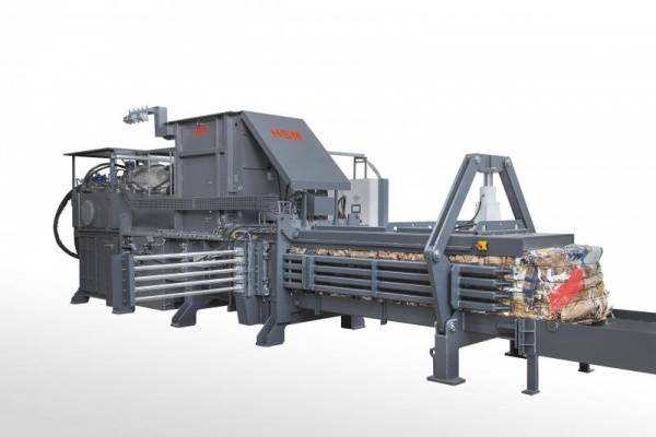 Fully automatic channel baling press for waste management 