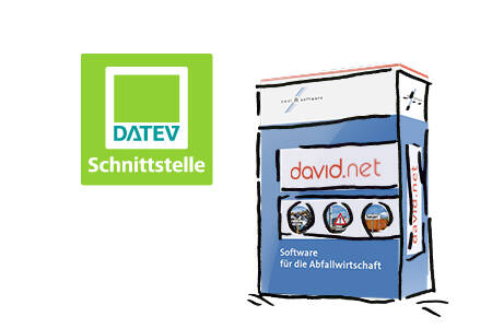 david.net: Abfallwirtschaft-Software mit DATEV-geprüfter Schnittstelle Die DATEV-Schnittstelle von david.net wurde von der DATEV eG erfolgreich kontrolliert. Somit ist david.net die erste Software für privatwirtschaftlich organisierte Abfallentsorgung und Recyclingmit technisch geprüfter DATEV-Schnittstelle.