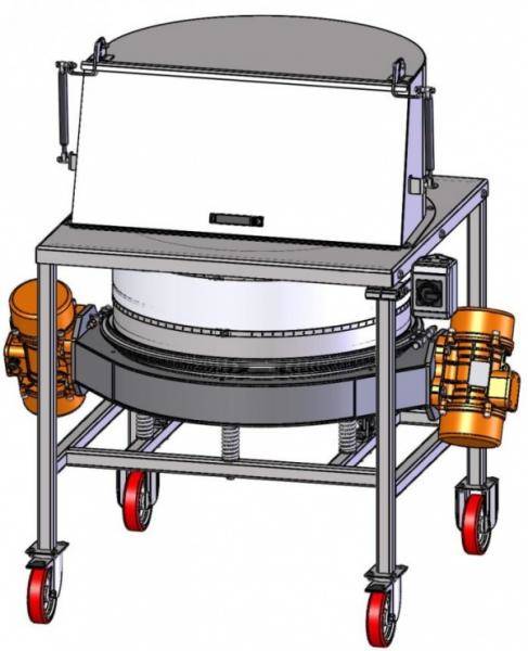 Kontrollsieb mit Sackschütte Spezialausführung der Vibrations-Kontrollsiebmaschine KTS-V2 800
