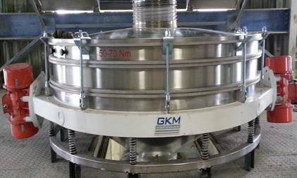 Kontrollsiebung von Zement vor der Silo-LKW Verladung Spezielle GKM Siebmaschine KTS-VS 2 2000 