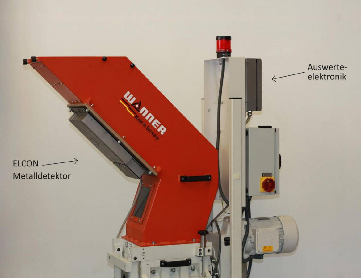 Metalldetektor schützt Wanner Schneidmühlen vor Beschädigung ELCON detektiert alle Metallverunreinigungen