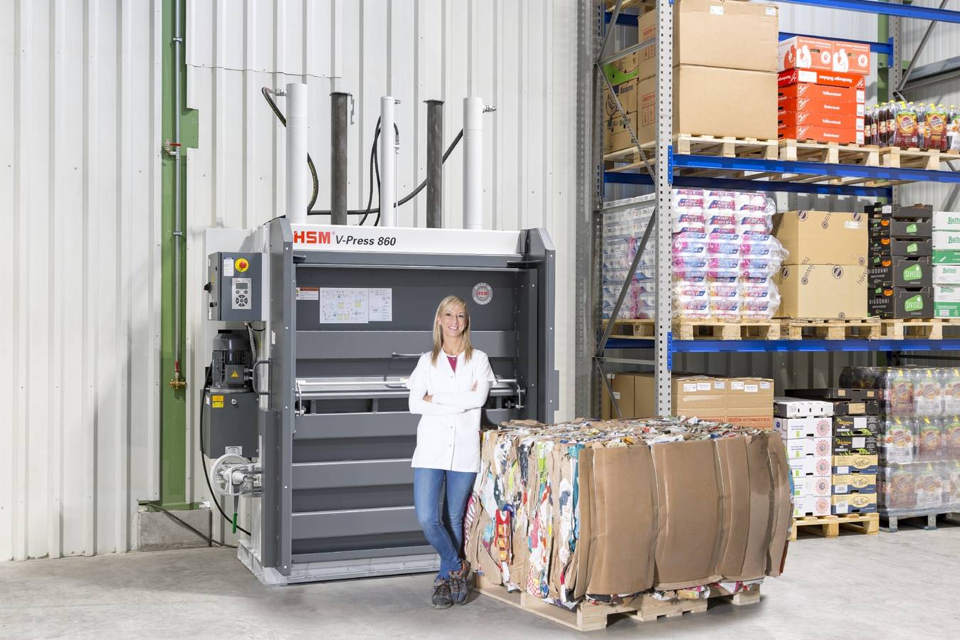 HSM V-Press 860 plus B – with especially wide feed opening 