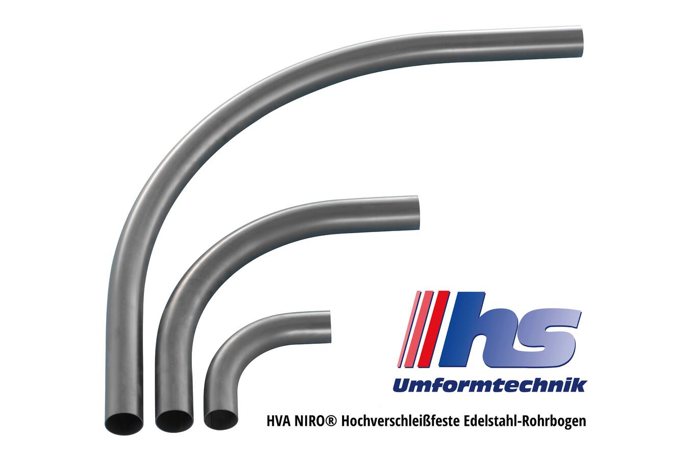 Hochverschleißfeste Rohrbögen Die HS Umformtechnik GmbH präsentiert mehrere Produkte mit besonderem Verschleißschutz:  HVA NIRO Edelstahl-Rohrbogen; DWR Doppelwand-Rohrbogen und Glasrohrbögen.