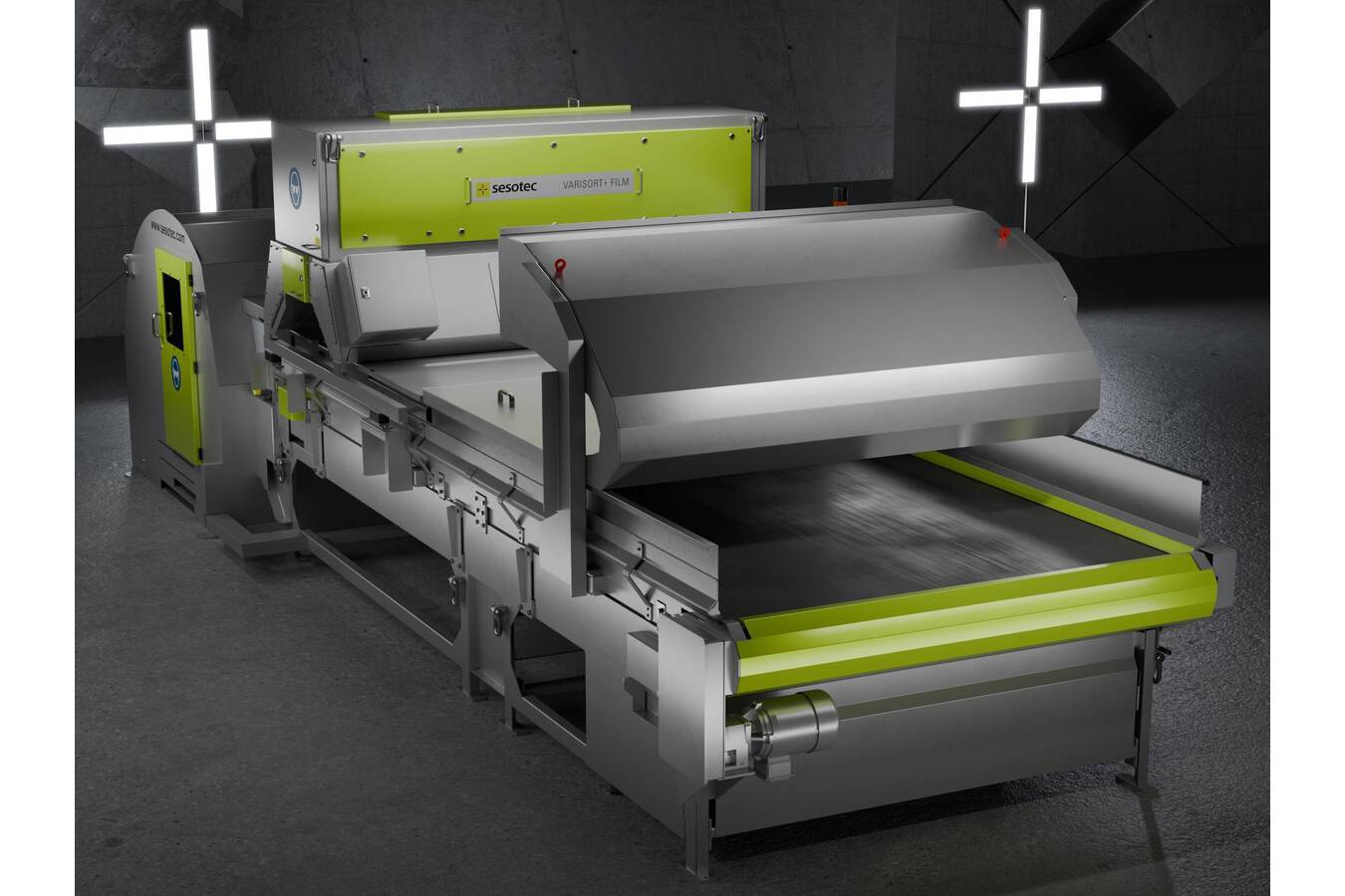 At IFAT 2024, Sesotec will be presenting the VARISORT+ FILM film sorter, a modular system based on the proven features of the VARISORT+ device family (Rendering: Sesotec GmbH) 