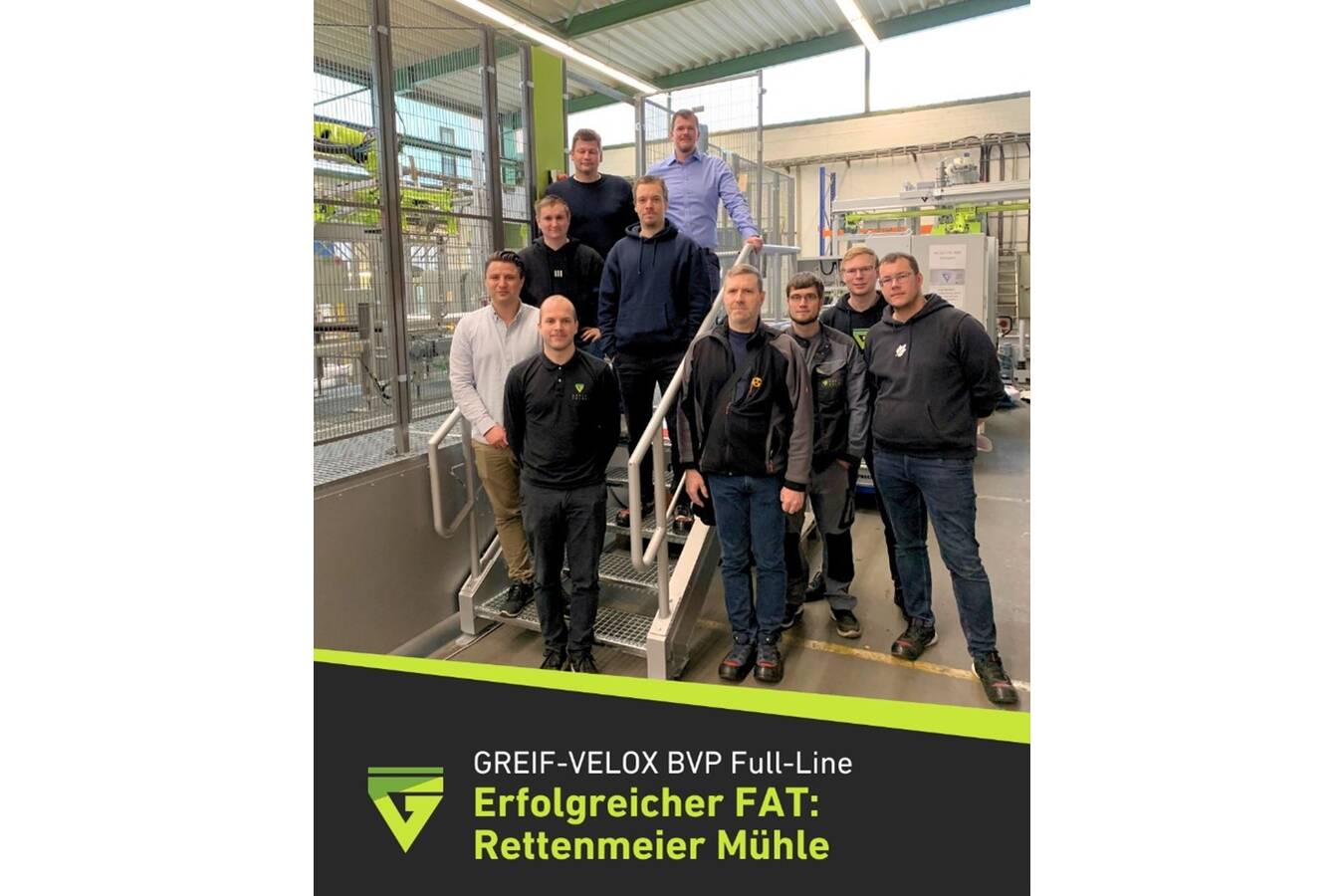 Successful FAT for the food industry at Greif-Velox The Factory Acceptance Test (FAT) in Lübeck focused on the BVP Full-Line gross pneumatic packer with integrated FIBC filling for the Rettenmeier mill.